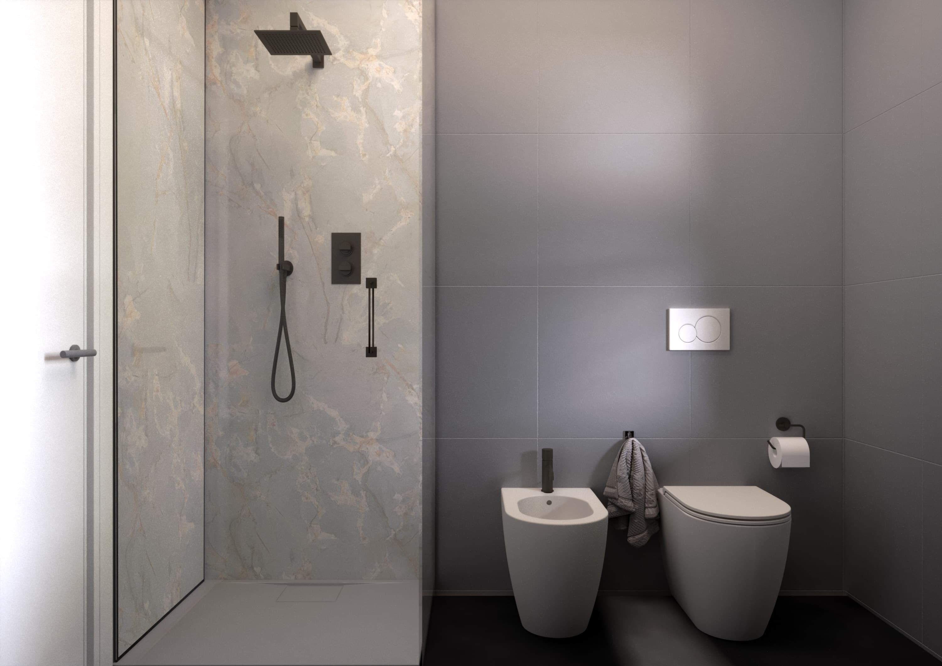 Bagno moderno con finiture di pregio